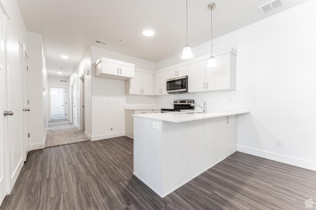 13714 S Hanley Ln Unit Hh204, Riverton, UT 84096 - kitchen featuring stainless steel appliances, dark wood finished floors, a peninsula, baseboards, and recessed lighting