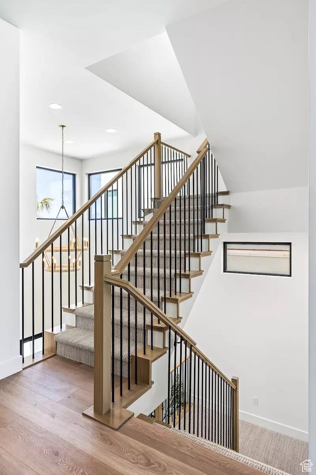 5359 S Pura Cir Unit 142, St George, UT 84790 - stairs featuring hardwood / wood-style floors
