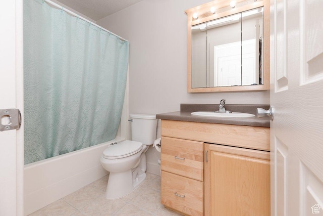287 S 375 W, Providence, UT 84332 - full bathroom featuring tile patterned flooring, shower / tub combo, vanity, and toilet