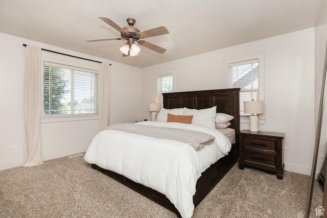 287 S 375 W, Providence, UT 84332 - carpeted bedroom with ceiling fan, a textured ceiling, and multiple windows