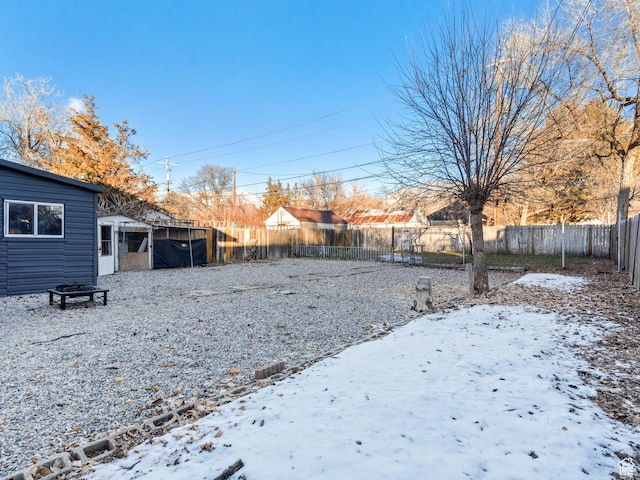 view of snowy yard