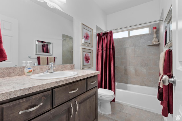 649 E 5650 S, Washington Terrace, UT 84405 - full bathroom with tile patterned floors, vanity, shower / tub combo, and toilet
