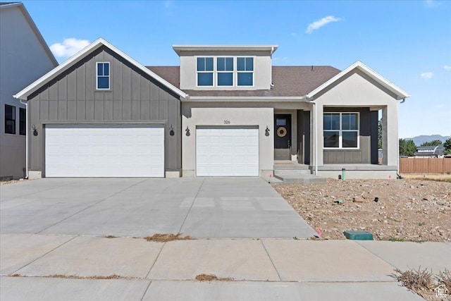 view of front facade with a garage