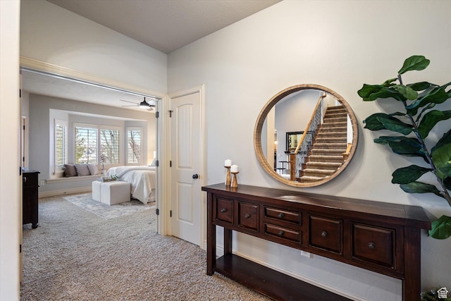 interior space with light colored carpet