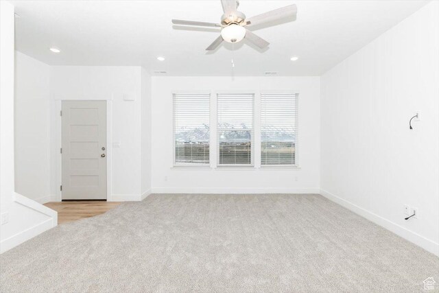 83 E 750 S Unit 05, Springville, UT 84663 - unfurnished room featuring light carpet, baseboards, ceiling fan, and recessed lighting