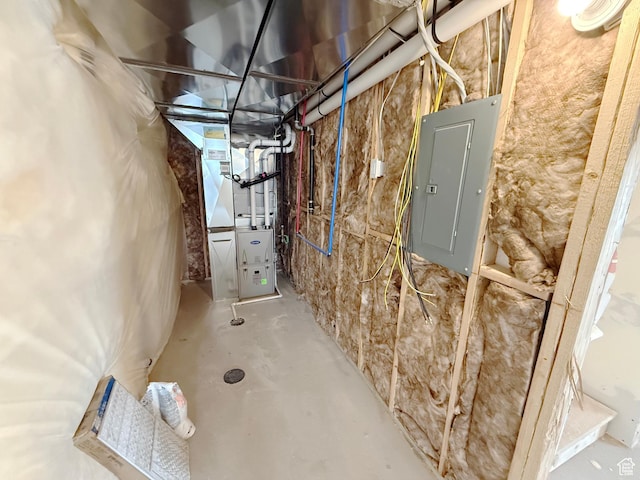 3241 S Red Wolf Dr, Saratoga Springs, UT 84045 - unfinished basement featuring electric panel and heating unit
