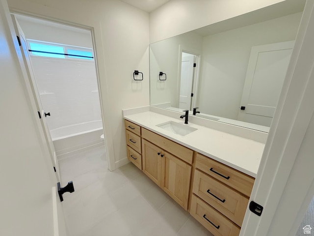 3241 S Red Wolf Dr, Saratoga Springs, UT 84045 - full bathroom with vanity, toilet, bathing tub / shower combination, and baseboards