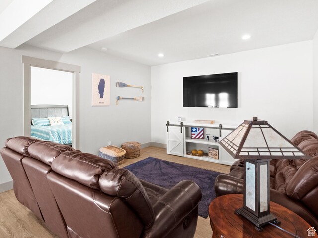 3092 S Country Club Way, Garden City, UT 84028 - living area with baseboards, light wood finished floors, and recessed lighting
