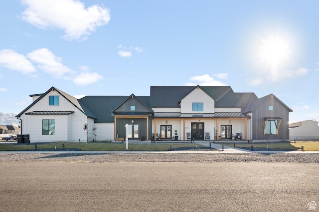 view of front of home featuring french doors