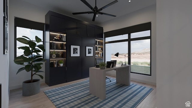 2114 S Pinto St Unit 76, Washington, UT 84780 - home office featuring ceiling fan and light wood-type flooring