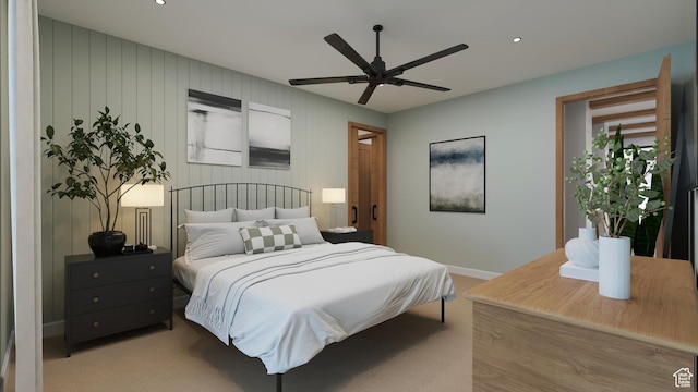 2114 S Pinto St Unit 76, Washington, UT 84780 - bedroom with ceiling fan and light colored carpet