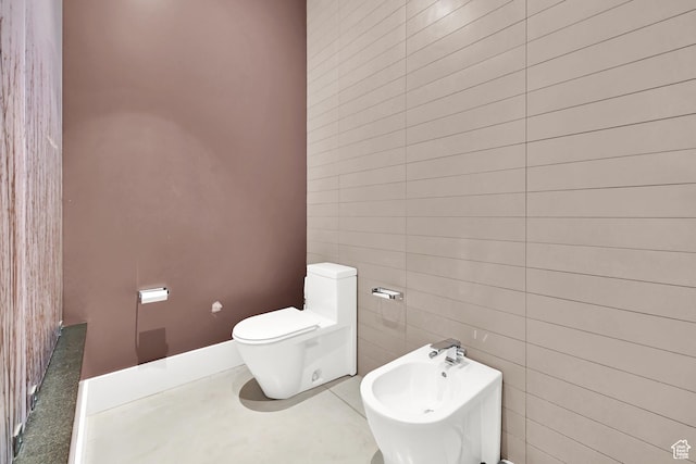 1762 E Millcreek Way, Millcreek, UT 84106 - half bath featuring toilet, a bidet, and tile walls