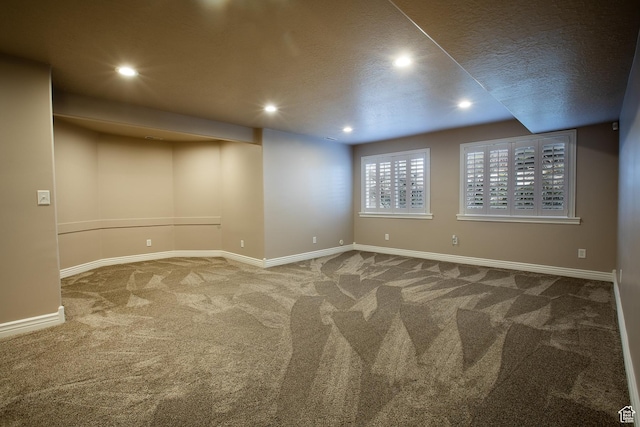 2783 S Irene Dr E, Bountiful, UT 84010 - unfurnished room featuring baseboards, recessed lighting, carpet, and a textured ceiling