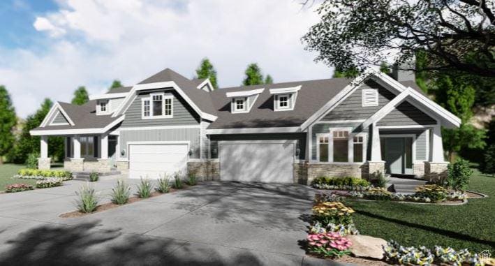 11829 S Golden Ln, Riverton, UT 84065 - craftsman house with a front lawn and a garage