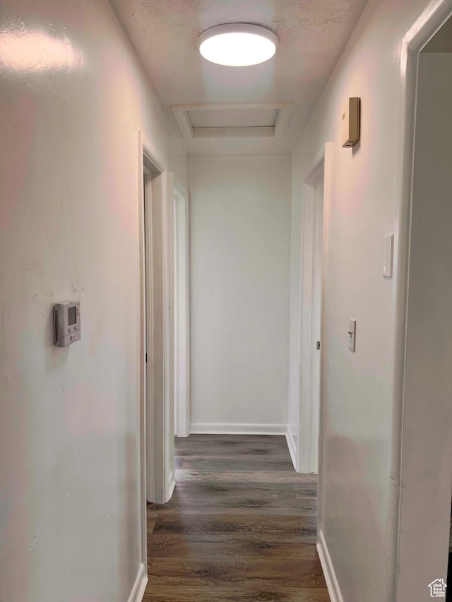 793 N 1200 W, Salt Lake City, UT 84116 - hallway featuring attic access and dark wood finished floors