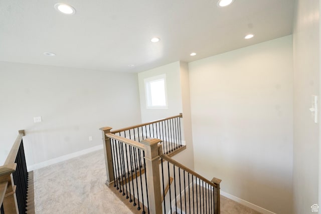 573 N 510 E Unit 20, Smithfield, UT 84335 - hall with an upstairs landing, carpet flooring, recessed lighting, and baseboards