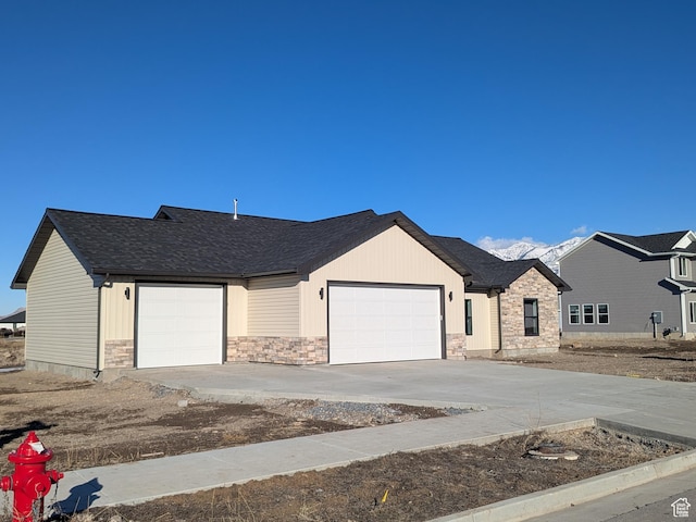 view of front of home with a garage