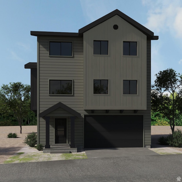 view of front facade featuring a garage