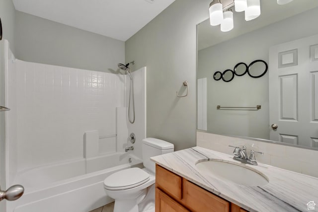 12756 S Diamond Back Dr W, Riverton, UT 84096 - full bathroom featuring vanity, toilet, and washtub / shower combination