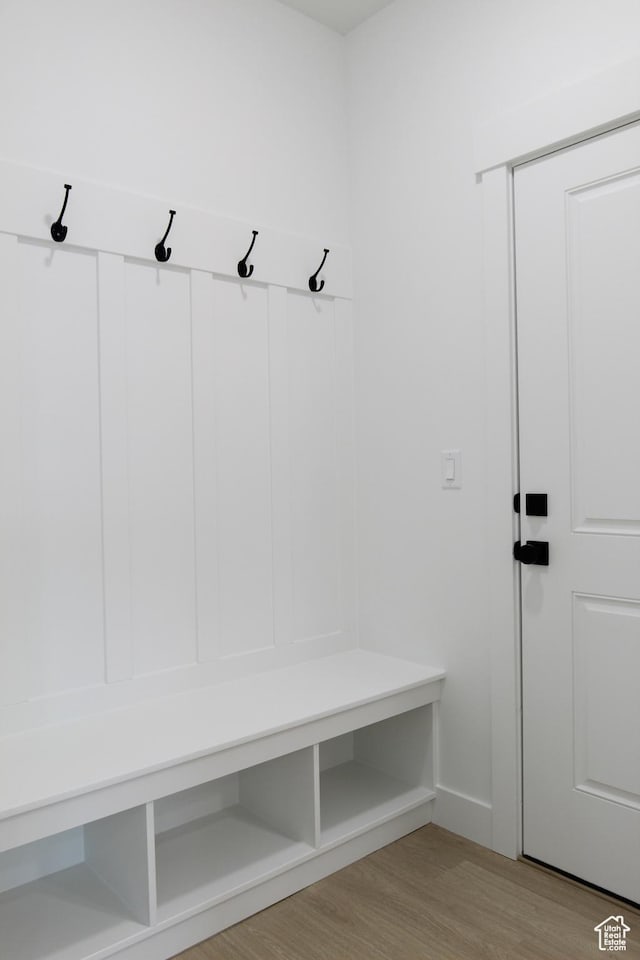 626 E 2450 N, North Logan, UT 84341 - mudroom featuring light wood-style flooring and baseboards