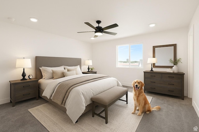 1317 N 1850 W, Clinton, UT 84015 - bedroom featuring light carpet, a ceiling fan, and recessed lighting