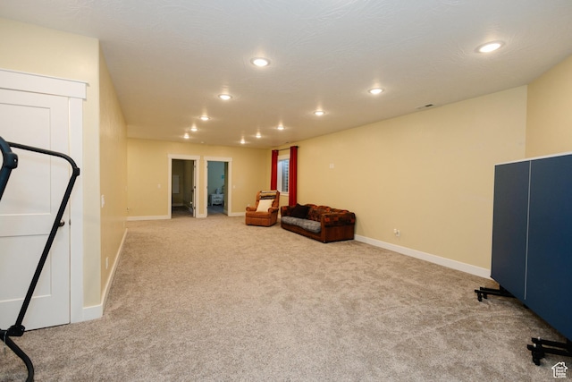 sitting room with carpet
