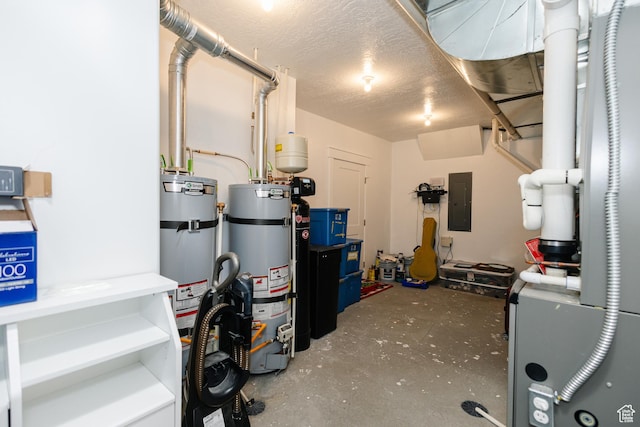 utilities featuring secured water heater and electric panel