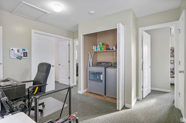 6854 W Callery S, West Jordan, UT 84081 - office area featuring washer and dryer and dark colored carpet