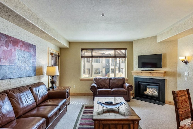 2669 Canyons Resort Dr Unit 308, Park City, UT 84098 - carpeted living room with a textured ceiling