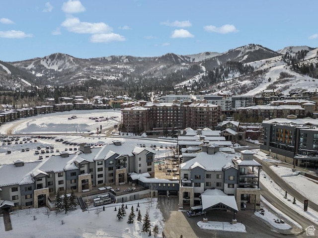 2669 Canyons Resort Dr Unit 308, Park City, UT 84098 - snowy aerial view featuring a mountain view