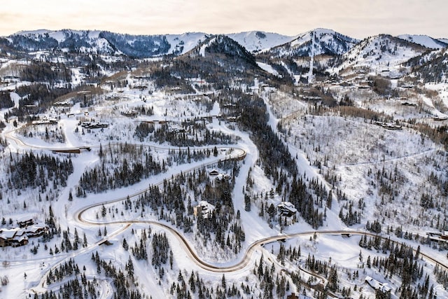 26 White Pine Canyon Rd, Park City, UT 84060 - snowy aerial view with a mountain view