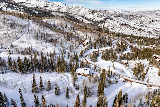 26 White Pine Canyon Rd, Park City, UT 84060 - snowy aerial view with a mountain view