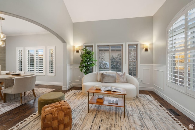 13234 S Lone Rock Dr E, Draper, UT 84020 - sitting room featuring dark wood-type flooring and vaulted ceiling