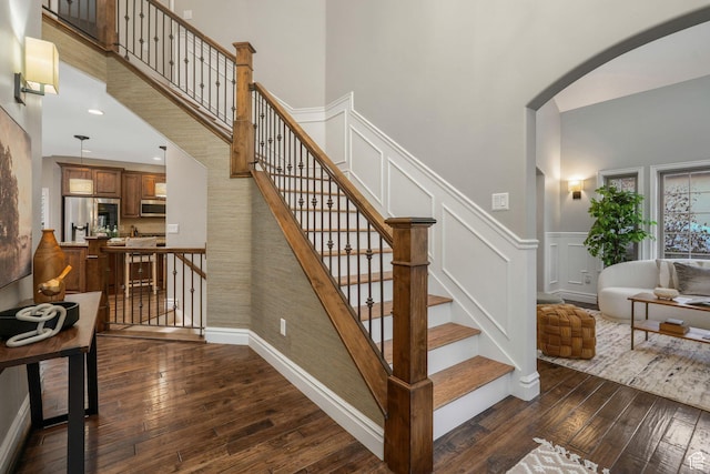 13234 S Lone Rock Dr E, Draper, UT 84020 - stairway with hardwood / wood-style floors