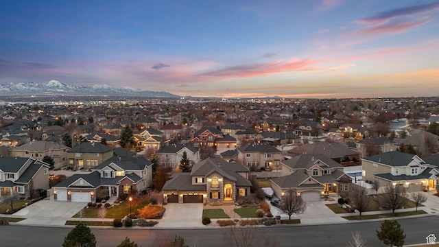 13234 S Lone Rock Dr E, Draper, UT 84020 - aerial view at dusk with a mountain view