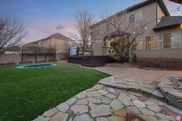 13234 S Lone Rock Dr E, Draper, UT 84020 - yard at dusk featuring a patio area and a deck