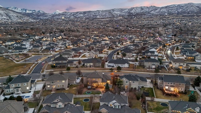 13234 S Lone Rock Dr E, Draper, UT 84020 - aerial view at dusk with a mountain view