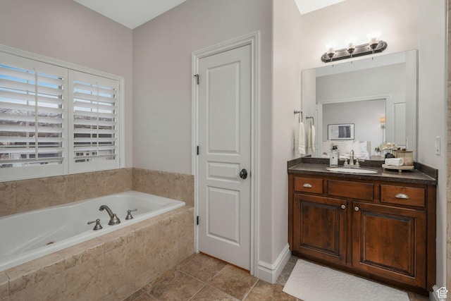 13234 S Lone Rock Dr E, Draper, UT 84020 - bathroom with vanity and tiled tub