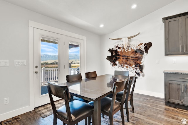 1021 N 600 E, Morgan, UT 84050 - dining space featuring wood finished floors, baseboards, and recessed lighting