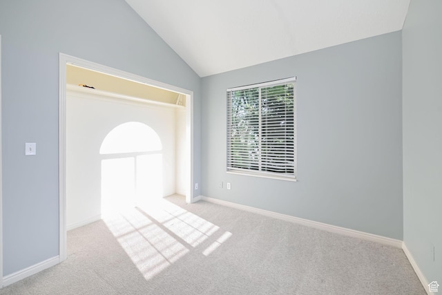 3568 N 500 E, North Ogden, UT 84414 - unfurnished room with carpet, vaulted ceiling, and baseboards