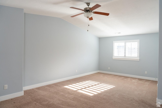 1645 W 430 N, Lindon, UT 84042 - unfurnished room with light carpet, vaulted ceiling, and ceiling fan