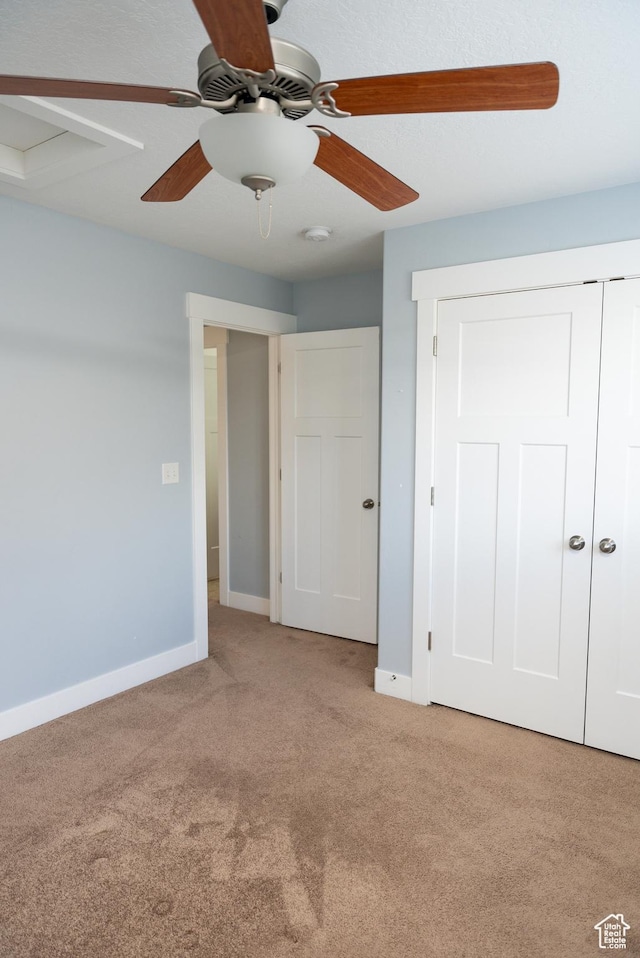 1645 W 430 N, Lindon, UT 84042 - unfurnished bedroom featuring ceiling fan, light colored carpet, and a closet