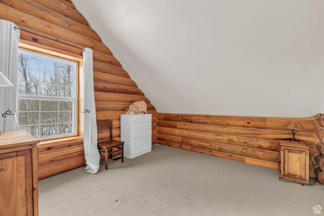 4125 S Buck Way Unit 1958, Heber City, UT 84032 - bonus room featuring log walls, light colored carpet, and lofted ceiling