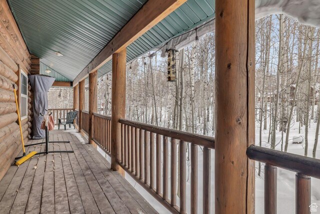 4125 S Buck Way Unit 1958, Heber City, UT 84032 - snow covered deck featuring covered porch