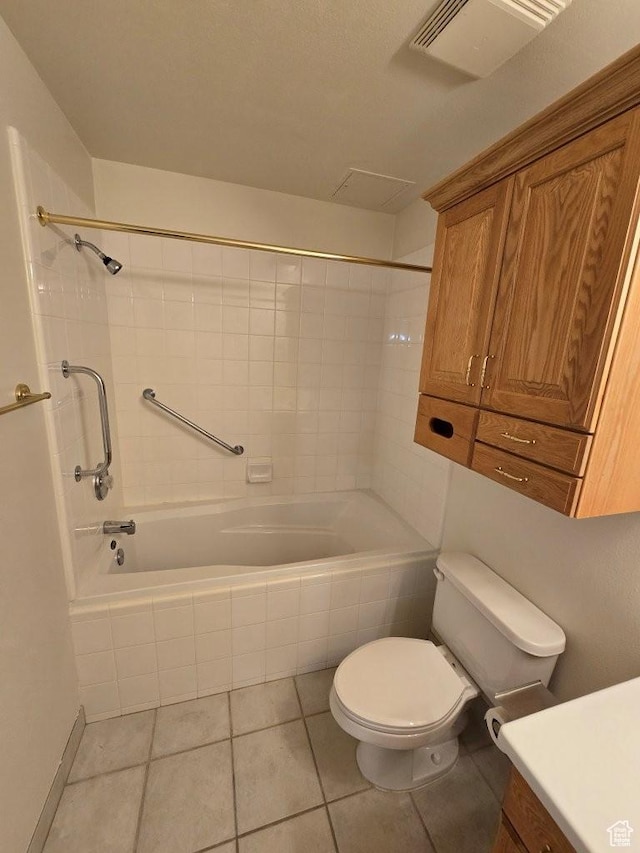 11075 S Grape Arbor Pl E Unit 103, Sandy, UT 84070 - full bath featuring vanity, tile patterned floors, toilet, tiled shower / bath combo, and visible vents