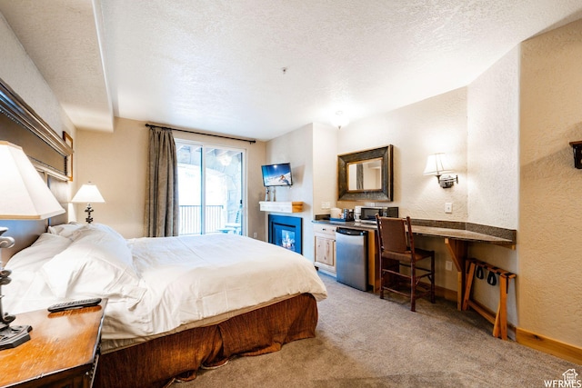 2653 Canyon Resort Dr Unit 227, Park City, UT 84098 - bedroom featuring access to exterior, light colored carpet, and a textured ceiling