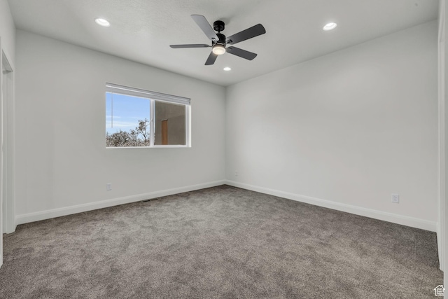233 E Burch Creek Pl S, Ogden, UT 84405 - carpeted empty room featuring recessed lighting, baseboards, and ceiling fan