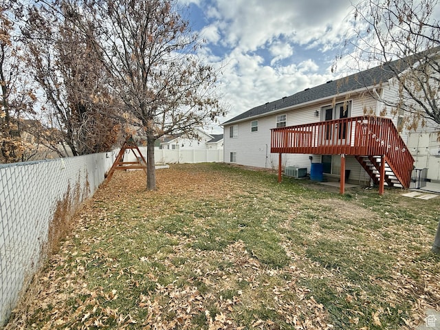 952 W 675 N, Tremonton, UT 84337 - view of yard with a wooden deck and central air condition unit
