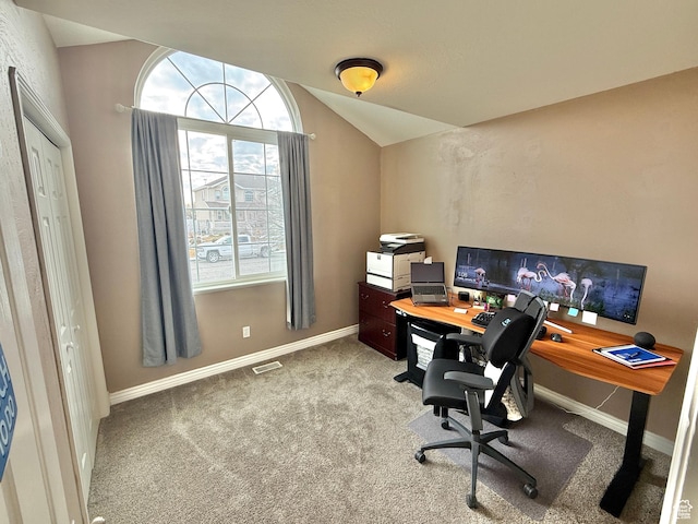952 W 675 N, Tremonton, UT 84337 - home office featuring vaulted ceiling and light carpet