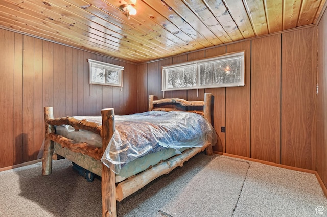 51 Aspen Loop 51&52, Oakley, UT 84055 - bedroom featuring wood ceiling, carpet, and wood walls